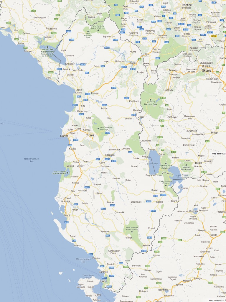 Harta e Shqiperise Google maps