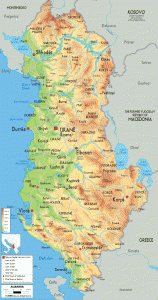 Harta fizike e Shqiperise