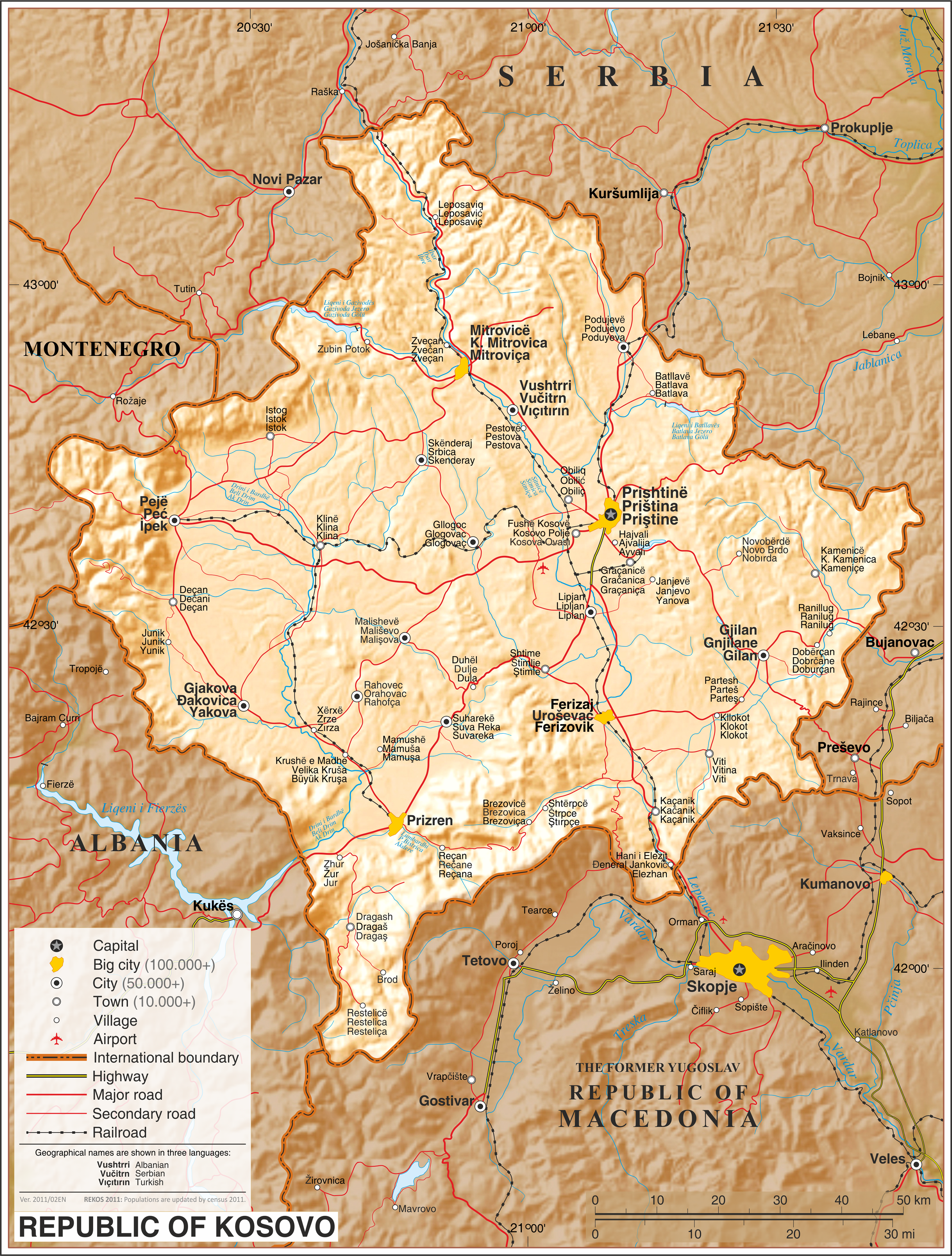 Harta Topografike e Kosoves