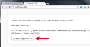 Krijojme file e konfigurimit te wordpress